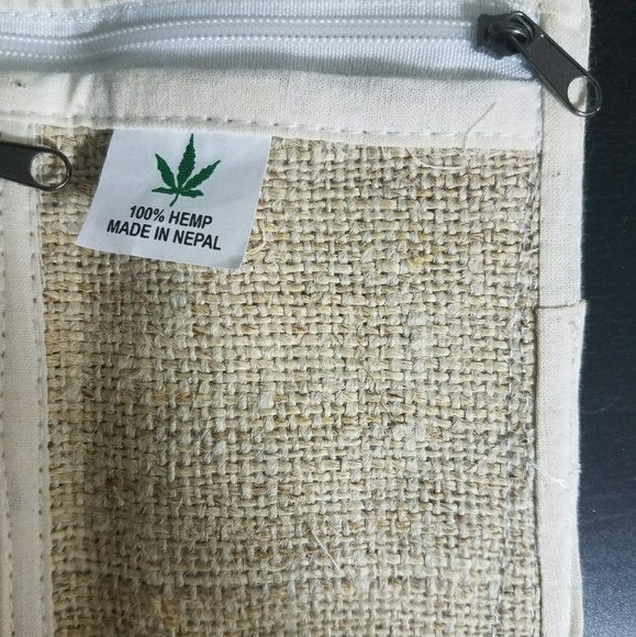 Handmade hemp trifold wallet. - Picture 2 of 4